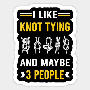 3 People Knot Tying Sticker